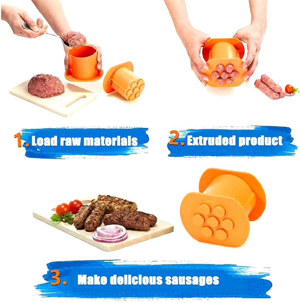 One Press Cevapcici Maker Burger Hot Dog Meat Sausage Kroketten Handmade Kitchen Easy Cooking Gadget