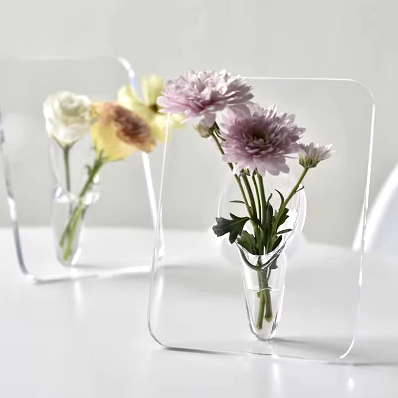 Vases Picture Frame Flower Vase Transparent Creative Art Home Bedroom Living Room Decoration Office Tabletop Ornaments