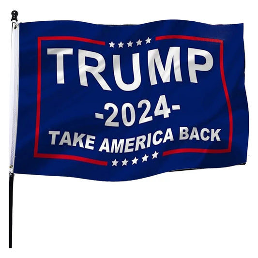 Trump 2024 Flag, 3X5 Feet Trump Flag 2024 Take American Back, Trump Flags American Flag with Brass Buttonhole Trump Flag for Outdoor Room